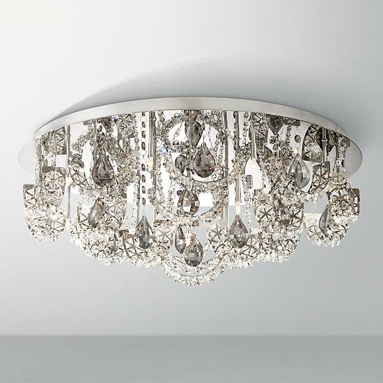 A contemporary ceiling light with K9 crystal.