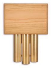 An oak wood door chime design. An oak wood door chime.