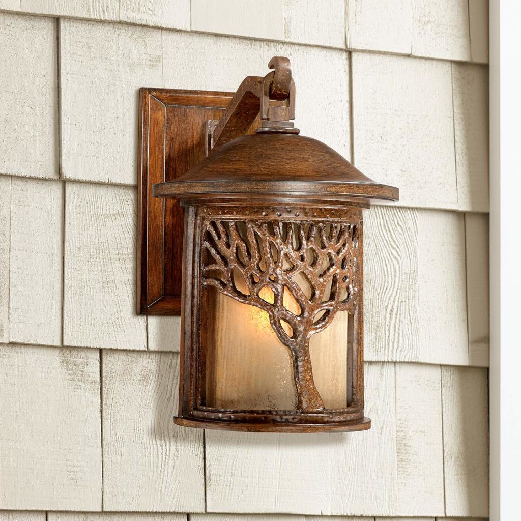 Bronze mission style outdoor wall light. 