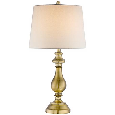Brass candlestick table lamp from Lamps Plus. 