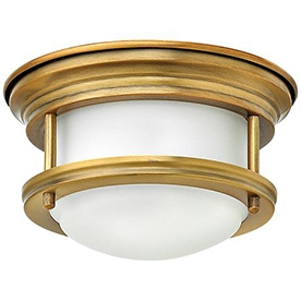 A brass LED ceiling light by Lamps Plus. 