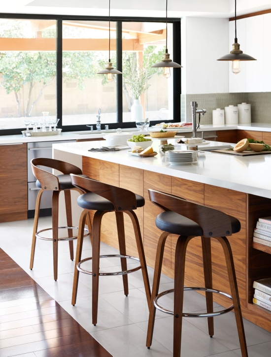 Modern Kitchen With Vintage Edison Pendant Lights Modern Kitchen With Edison Bulb Pendants