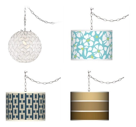 Pendant lights are perfect for hanging over a bed or desk.