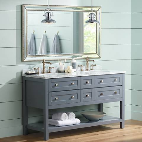 A bathroom vanity at Lamps Plus. 