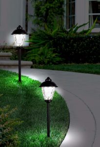 Two low voltage path lights