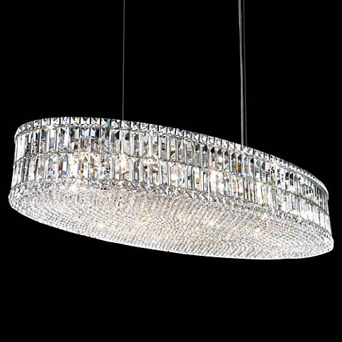 A polished silver crystal pendant light from Lamps Plus. 