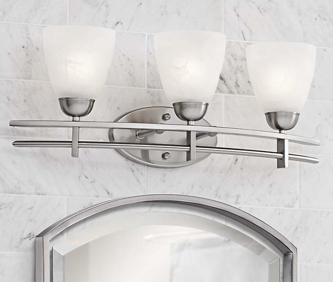 Photo of bathroom vanity light above mirror