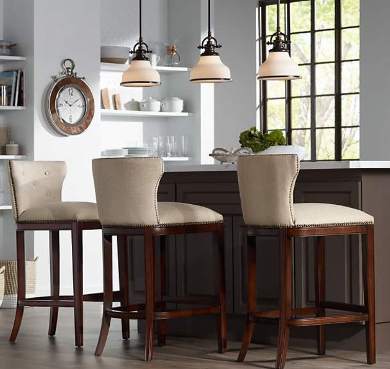 Photo of 3 mini-pendants over a kitchen bar area