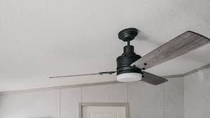 A ceiling fan with its slope adapter installed